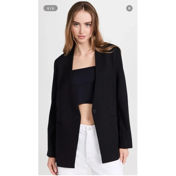 Spanx The Perfect Collarless Womens Blazer Black L - Picture 1 of 11